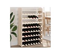 vidaXL Casier à vin – panneau supérieur en bois de pin massif – Marron