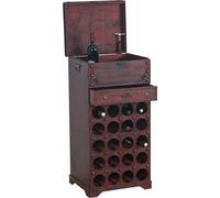 Casier à vin Calvados Casier en bois style colonial, pour 20 bouteilles, avec tiroir