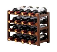 Casier à vin, casier à vin empilable, casier de stockage de vin à 4 niveaux, peut contenir 16 bouteilles, casier à bouteilles modulaire en bambou naturel, bambou pur audacieux, stockage de bouteilles