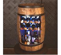 Casier à Vin - Creative Cooper - Tonneau en Bois - 80cm - Éclairage LED - 30 Bouteilles