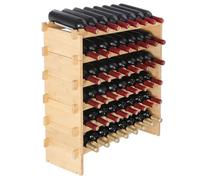 Casier à vin, design empilable, matériau en bambou, 48 bouteilles