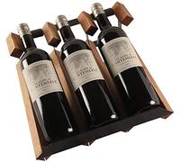 Casier à vin empilable à 3 niveaux - Porte-bouteilles pour bouteilles parfait pour bar, cave à vin, sous-sol, garde-manger, support (couleur : marron, taille : 32 x 13 x 30 cm)