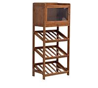 Casier à vin en bois autonome vertical présentoir de bouteilles avec 2 lattes en bois massif bambou matériau moderne simplicité petit porte-verre à vin salon restaurant (taille : #4) (#4) (#4)