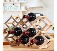 Casier à vin en Bois casier à vin Pliable pour 10 Bouteilles Supports autoportants de Style Moderne Support de Bouteille Robuste présentoir pour Armoire Table, Ornements Jardin
