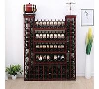 Casier à vin - En bois massif - Refroidisseur de bouteilles de vin - Armoire de rangement décorative robuste pour bar, salon, taverne