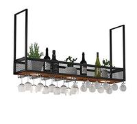 Casier à vin en métal de style européen - Fixation au plafond et au mur pour bar et cuisine - Hauteur réglable pour une utilisation polyvalente