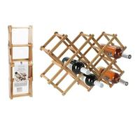 Casier À Vin - Excellent Houseware - Winerack - Bambou - 10 Bouteilles - 54,5 X 16,5 X 36,5 Cm