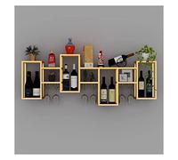 Casier à vin flottant mural, support moderne en métal pour verres à vin, étagère à verre à vin, étagères flottantes en métal, étagère d'affichage de bouteille, porte-bouteille de vin, étagère murale
