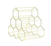 Casier à vin Hexagonal Moderne en métal nid d'abeille for 5 Bouteilles, idéal for la décoration d'un Bar ou d'une Table(Gold)