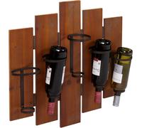Casier à vin HWC-B99, Casier mural porte-bouteilles, bois métal pour 5 bouteilles 60x60x12cm