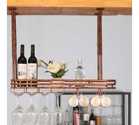 Casier à vin LED avec barre de suspension réglable - Support de verre à vin rétro pour café, bar, restaurant et cuisine - Solution de rangement élégante pour les amateurs de vin