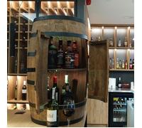 Casier à Vin LED - Creative Cooper - Tonneau En Bois avec des portes, Meuble Rangement Bouteille Alcool, 80x50 cm, Wenge