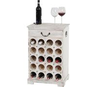 Etagère à vin Lucan pour 20 bouteilles / 76x48x31cm / style Shabby Chic blanc Blanc, Blanc