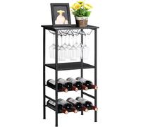 Casier à vin métal et bois - 8 bouteilles & 9 verres Vendos85