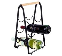 Casier à Vin Métal Noir 6 Bouteilles 21x38cm Porte-Bouteilles Design