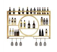 Casier à vin Moderne fixé au Mur avec lumière LED, étagères de Bar flottantes, étagère à vin en Fer avec Support de Verre à vin, présentoir de Bouteilles d'alcool, Supports de Stockage de vin,