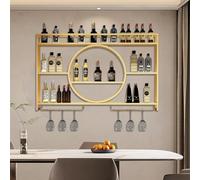 Casier à vin Moderne fixé au Mur avec Support de Verre à vin, étagère de Bar, étagères murales flottantes, présentoirs de Stockage de vin en Fer, présentoir de Bouteille d'alcool, étagère Murale