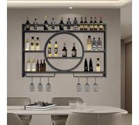 Casier à vin Moderne fixé au Mur avec Support de Verre à vin, étagère de Bar, étagères murales flottantes, présentoirs de Stockage de vin en Fer, présentoir de Bouteille d'alcool, étagère Murale