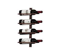 Casier à vin Mural 12 Bouteilles, Porte-Bouteille en métal, présentoir et Rangement d'alcool, Bricolage for Salon, Bar, Solution Peu encombrante, idéale for la décoration(Antique Bronze,4 Bottles)
