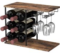 Casier à vin mural 3 niveaux avec porte-verres intégré Vendos85