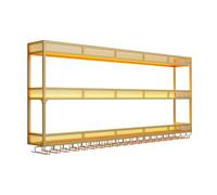 Casier à vin mural à 3 niveaux avec support en verre, étagère à bouteilles de vin, étagère à gobelet suspendue, étagères flottantes pour unité de bar, présentoir multifonctionnel de stockage de vin