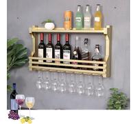 Casier à vin Mural avec Porte-Verres à vin Étagères de Bar Mini Bar Étagère d’Affichage de Bouteilles d’Alcool pour Bouteilles de vin pour la Maison Bar Salle à Manger Cuisine Café (Or, 100c