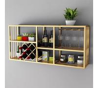 Casier à vin mural avec support de verre à vin, casier à verre à vin, présentoir à vin en fer avec cintre pour verres à pied, étagères de bar à domicile, étagère murale pour cuisine, cave à vin,