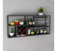 Casier à vin mural avec support de verre à vin, casier à verre à vin, présentoir à vin en fer avec cintre pour verres à pied, étagères de bar à domicile, étagère murale pour cuisine, cave à vin,