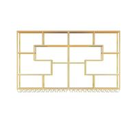 Casier à vin mural avec support en verre - Étagère en fer avec lumière LED pour cuisine, salle à manger, bar à domicile et salon