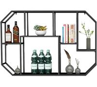 Casier à vin Mural, casier à vin autoportant, étagère de Rangement pour Bouteilles et Verres, étagère de Rangement pour Le vin, pour la Cuisine et Le Salon (Couleur : Noir, Taille