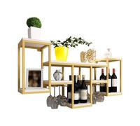 Casier à vin mural de 41,7 pouces pour support de verre à 8 pieds | Supports rangement verres vin bouteilles fer étagère murale de décoration de cuisine pour cuisine/salon/café