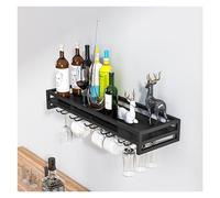 Casier à vin mural, étagère à vin suspendue, étagères murales flottantes, porte-bouteilles en verre de vin, support de verres à pied, rangement mural en métal pour porte-vin, pour salon, salle à