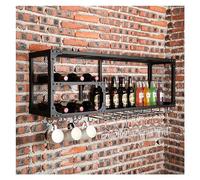 Casier à vin mural industriel, casier à verres à vin, casier à vin mural moderne avec cintre pour verres à pied, support de verre à vin, étagères de bar à la maison, étagère murale pour cuisine, vin