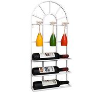Casier à vin mural Loft Casier à vin en fer forgé étagère murale étagère murale étagère à vin cadre casier à vin support support tasse - 35 x 9 x 75 cm petit casier à vin (couleur : noir)