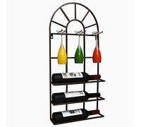 Casier à vin mural Loft Casier à vin en fer forgé étagère murale étagère murale étagère à vin casier à vin casier à vin cadre casier à vin support support tasse - 35 x 9 x 75 cm petit casier à vin