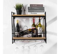 Casier à vin mural métal avec porte-verres intégré Vendos85