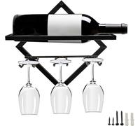 Casier à vin mural métal avec porte-verres intégré Vendos85