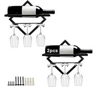 Casier à vin mural métal avec porte-verres intégré Vendos85