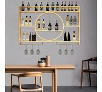 Casier à vin Mural,Meuble de Bar,Armoire Simple avec Dessus et Porte-Verres,unité Domestique avec Portes,étagère Mince sur Pied (100 x 15 x 80 cm)
