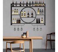 Casier à vin Mural,Meuble de Bar,Armoire Simple avec Dessus et Porte-Verres,unité Domestique avec Portes,étagère Mince sur Pied (100 x 15 x 80 cm)
