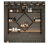 Casier à vin Mural Moderne avec Porte-Verre à vin, étagère à Liqueur avec lumières LED, étagères murales flottantes, Supports de Stockage de vin en métal pour la décoration intérieure de la
