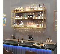 Casier à vin mural - Porte-bouteille de vin en fer avec support en verre, élégant nizer pour cuisine, salle à manger et bar - Décoration d'intérieur parfaite et idée cadeau