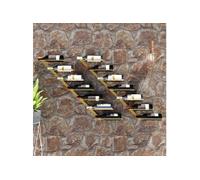 Vidaxl Casier À Vin Mural Pour 7 Bouteilles 2 Pcs Doré Métal Doré