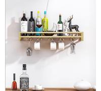 Casier à vin Mural, présentoir à vin Mural avec Porte-Verres, casier à vin Suspendu pour la Maison, Le Bar, la Salle à Manger, la Cuisine (Taille : 100 x 20 x 8,5 cm)