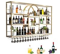Casier à vin mural, présentoir à vin mural avec support pour verres à pied, présentoir à vin mural pour bar ou restaurant, support pour verres à vin (taille : 100 x 20 x 120 cm, couleur : do