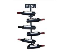 Casier à vin Porte-bouteilles mural en métal pour 5 bouteilles | LOFT Support de rangement pour étagère murale mural | Porte-bouteille de vin | Cave à vin Cube Vintage Style Industriel (Noir)