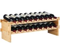 Casier à vin pour 18 bouteilles - casier à bouteilles à 2 niveaux - armoire à vin - porte-bouteilles en bois - design moderne