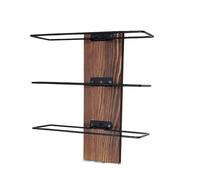 Casier à vin pour 3 bouteilles de vin - Stable et facile à installer - Support à champagne pour salon sur le thème du bar à domicile - Parfait pour une décoration de style cabaret (marron)