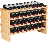 Casier à vin pour 36 bouteilles - porte-bouteilles à 4 niveaux - armoire à vin en bois - casier à bouteilles élégant - idéal pour les amateurs de vin