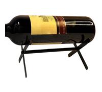 Casier à vin pour une bouteille - Porte-vin en métal pour table ou plan de travail, étagère de présentation horizontale de vin, support simple pour vin, champagne ou champagne | Bar, cuisine, W